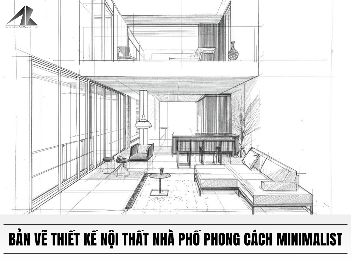 bản vẽ thiết kế nội thất nhà phố minimalist