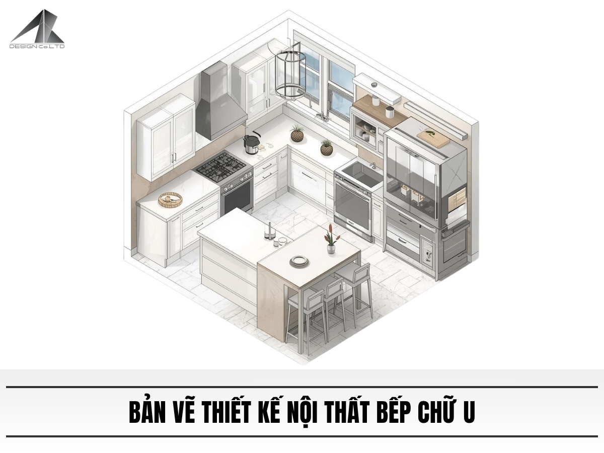 Bản vẽ bếp chữ U
