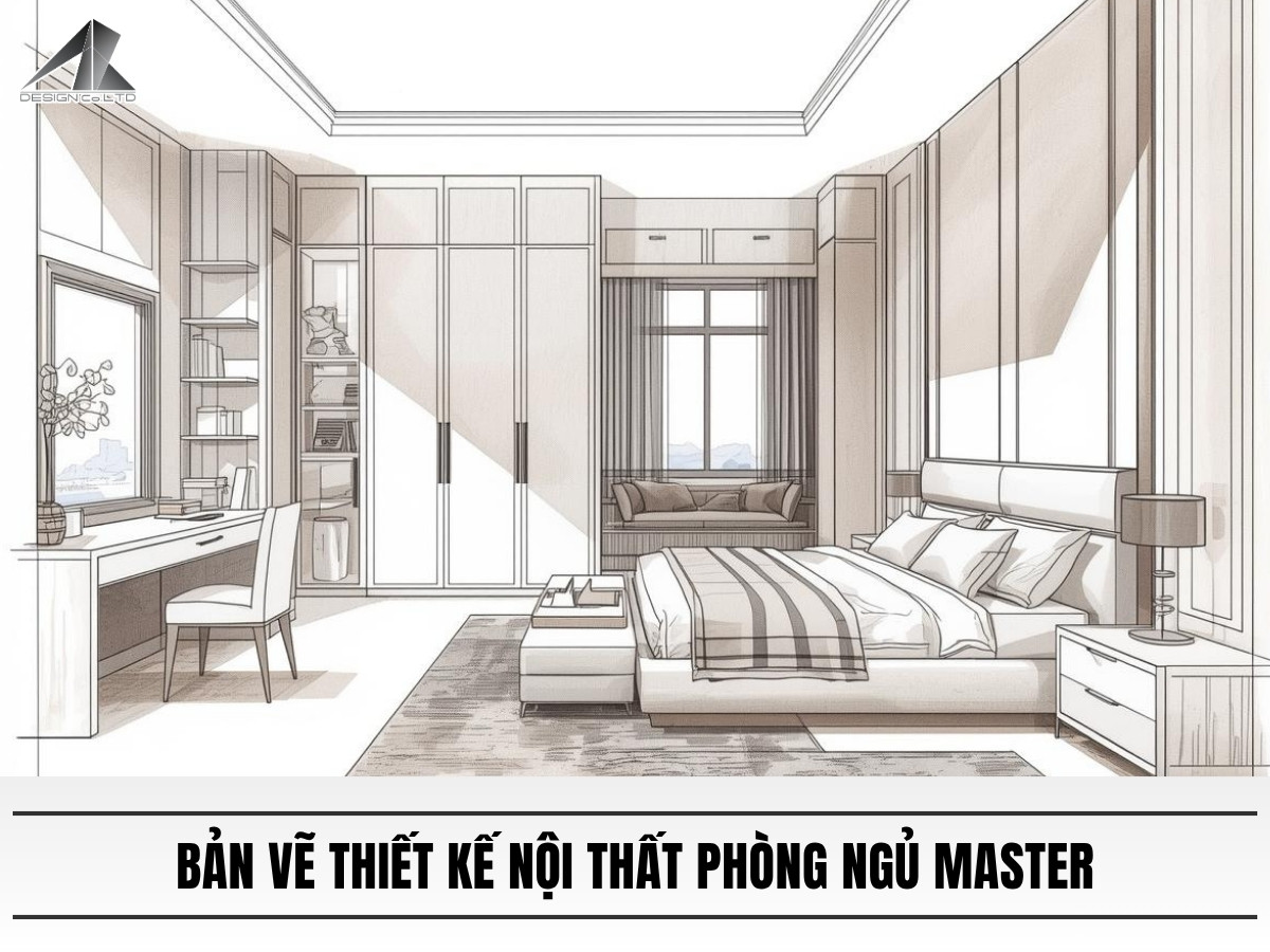 bản vẽ thiết kế nội thất phòng ngủ​ master