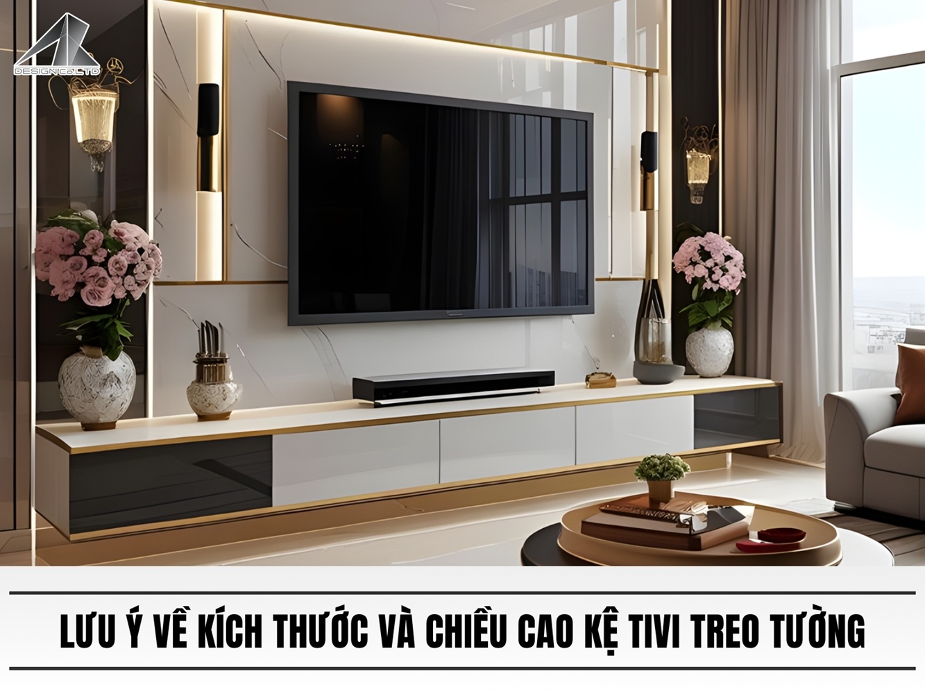 lưu ý về kích thước và chiều cao kệ tivi treo tường