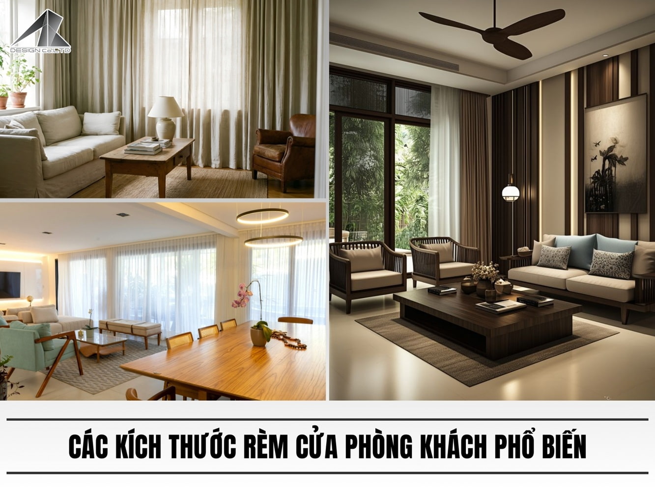 cac kich thuoc rem cua phong khach pho bien hien nay