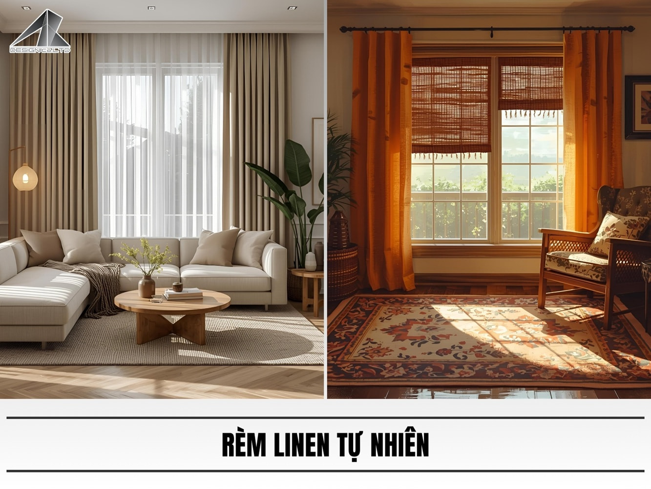 Rèm linen tự nhiên