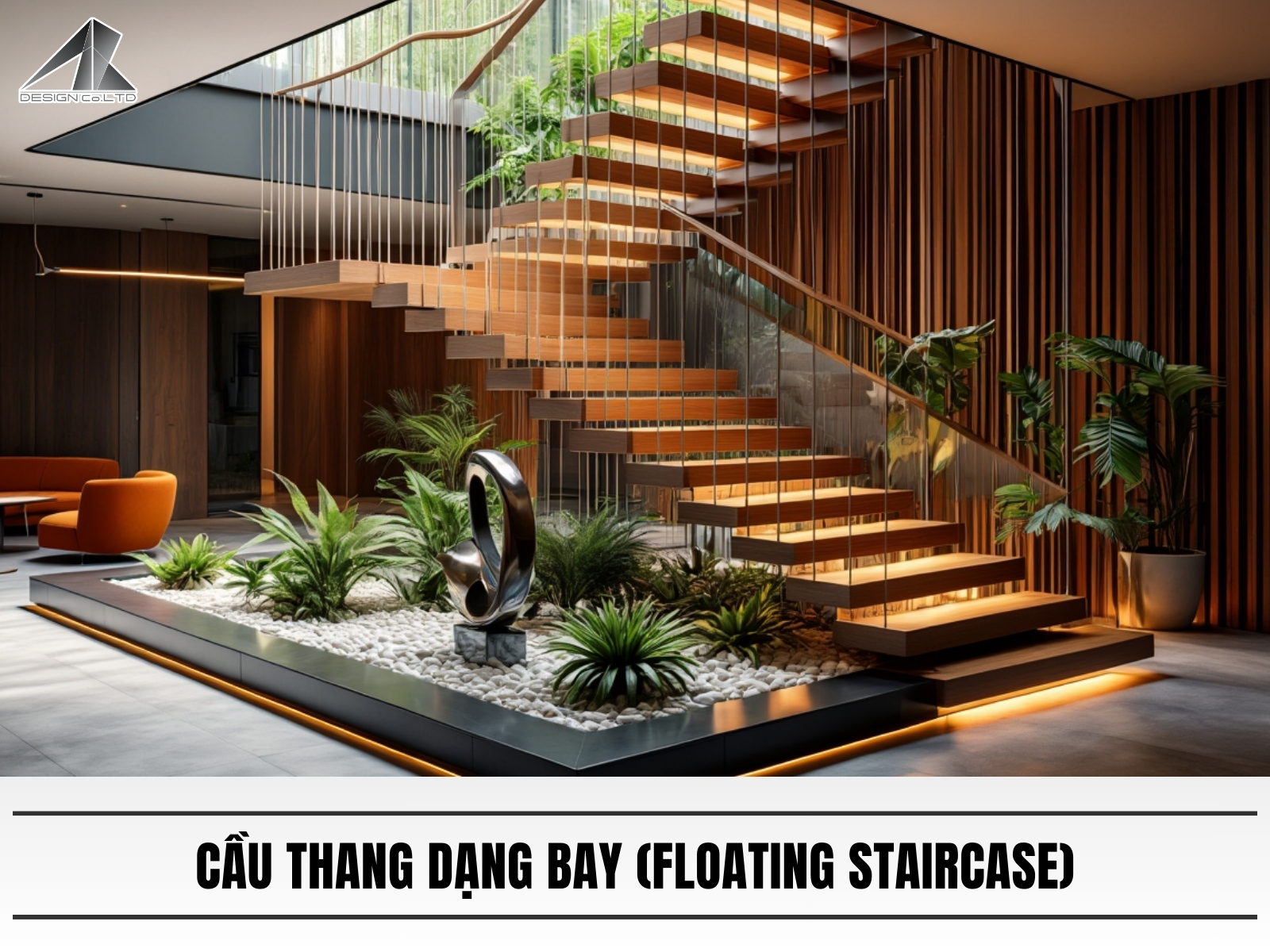 Cau thang dang bay (floating staircase)