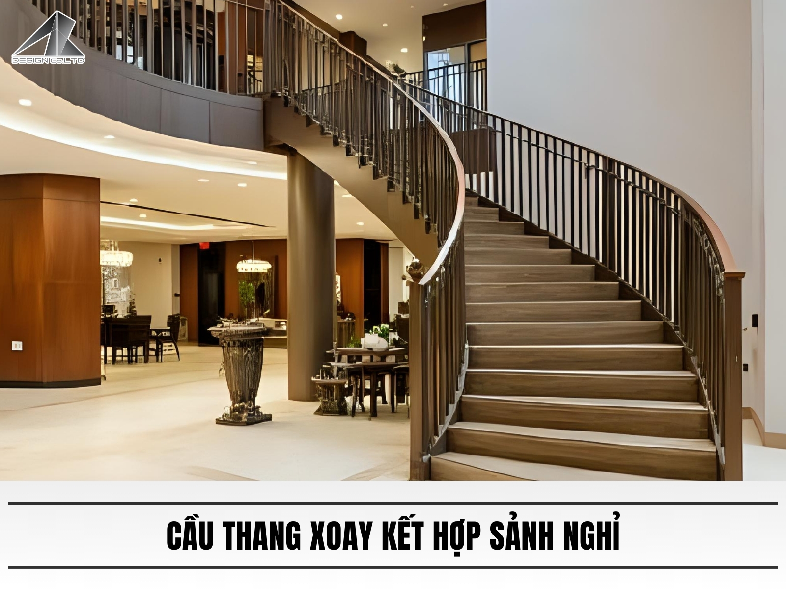 Cau thang xoay ket hop sanh nghi