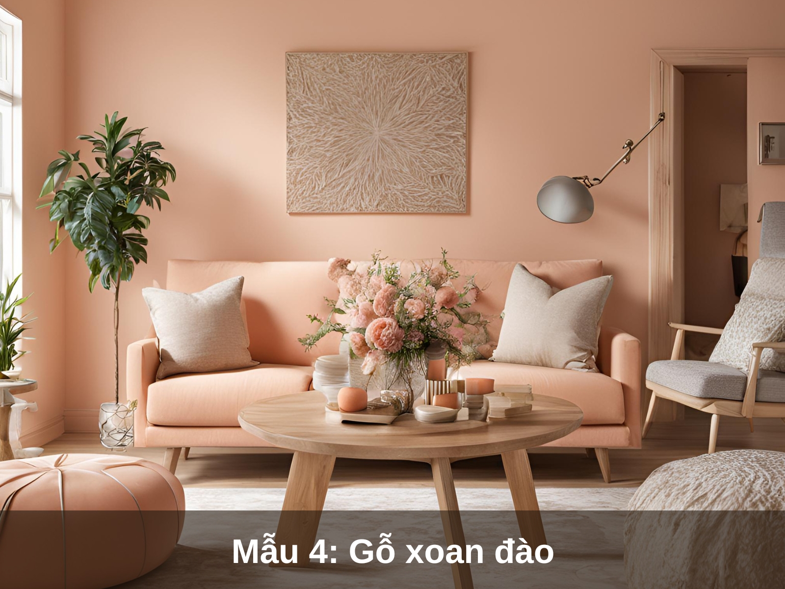 Mau 4 Noi that phong khach voi go xoan dao