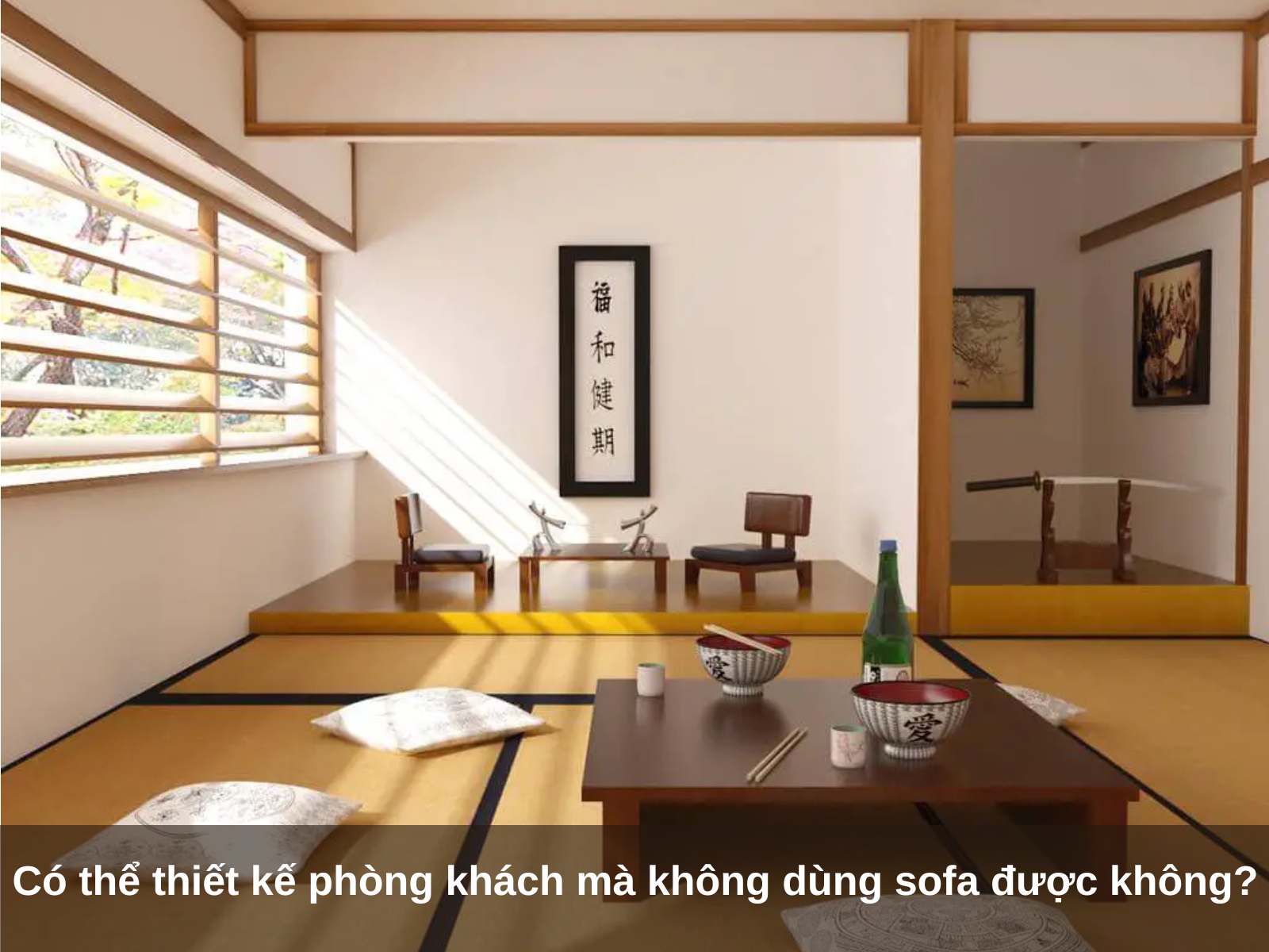 Co the thiet ke phong khach ma khong dung sofa duoc khong