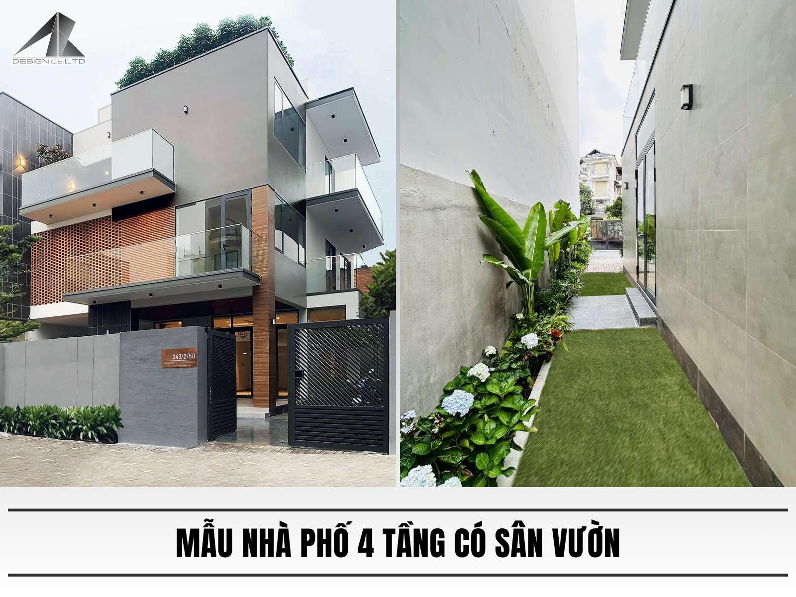 Mau nha pho 4 tang co san vuon