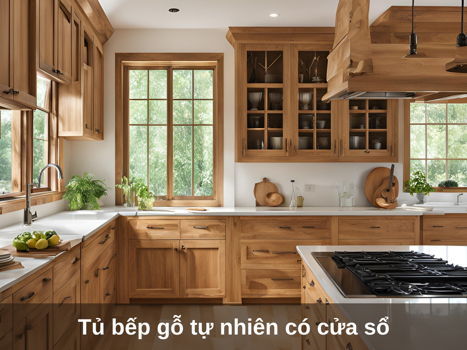 Tu bep go tu nhien co cua so
