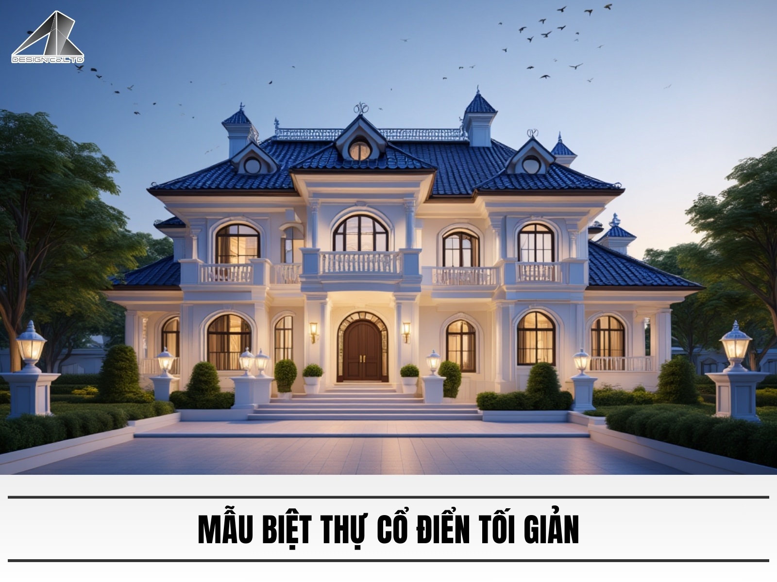 Mau biet thu co dien toi gian
