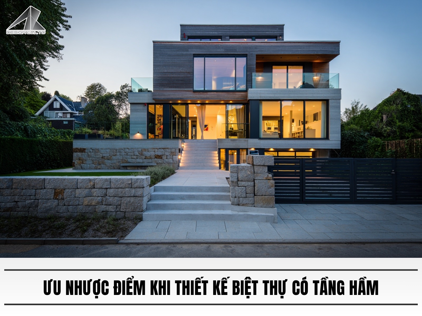 Uu nhuoc diem khi thiet ke biet thu co tang ham