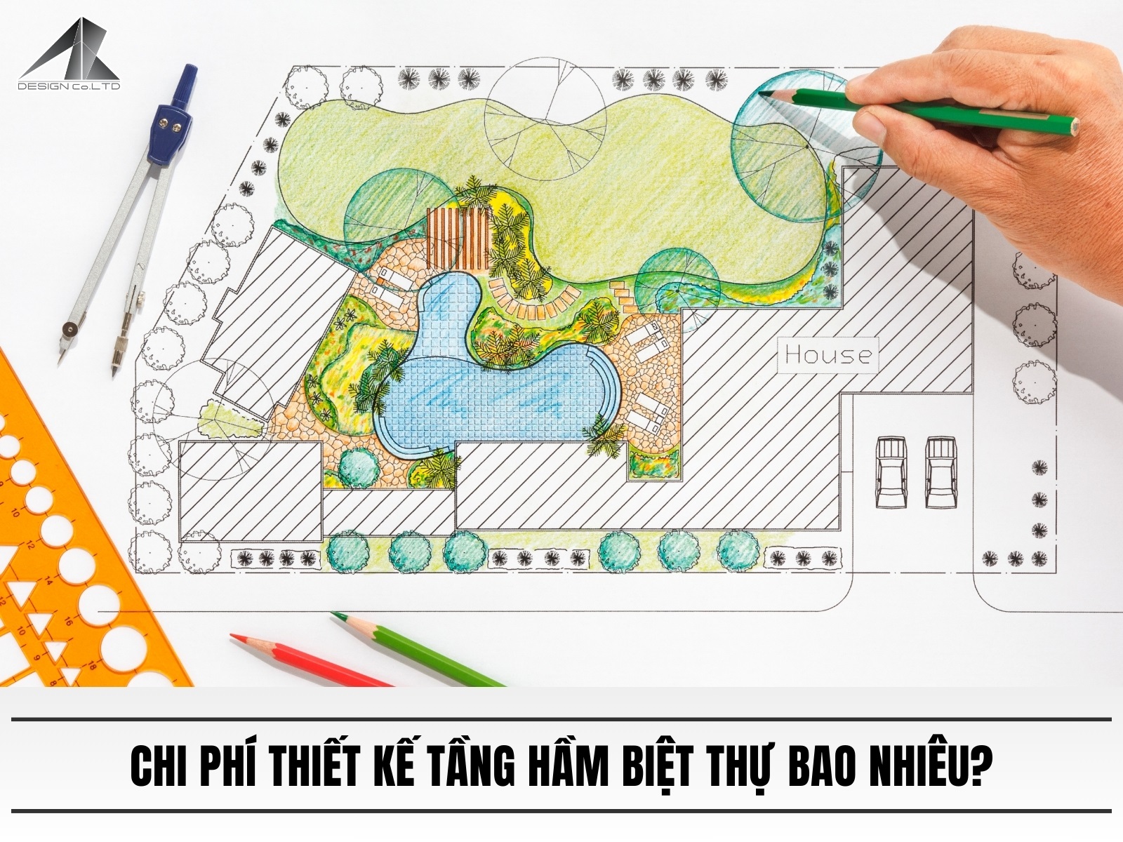 Chi phi thiet ke tang ham biet thu bao nhieu?