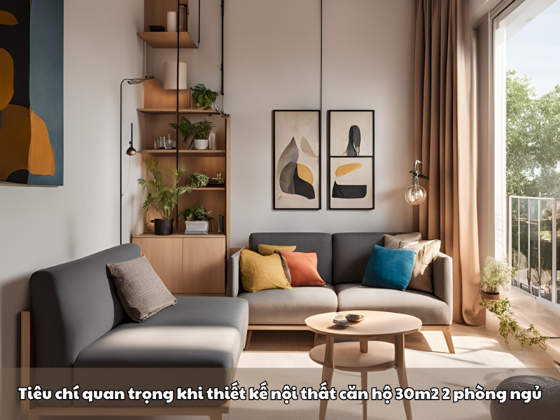 tieu chi quan trong khi thiet ke noi that can ho 30m2 2 phong ngu