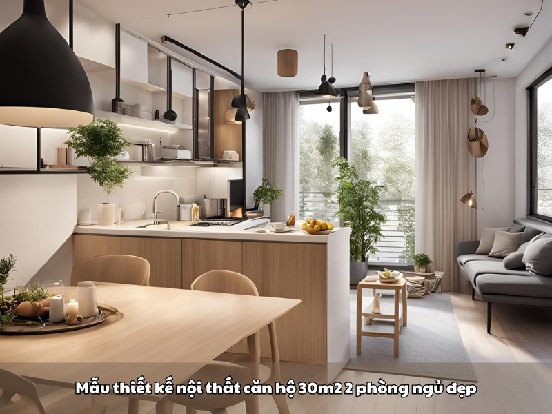 mau thiet ke noi that can ho 30m2 2 phong ngu dep