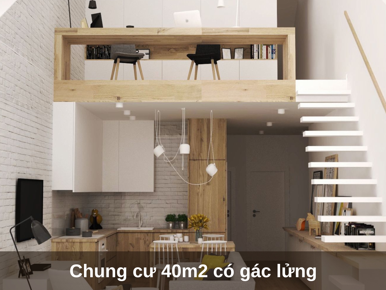 thiet ke chung cu 40m2 co gac lung