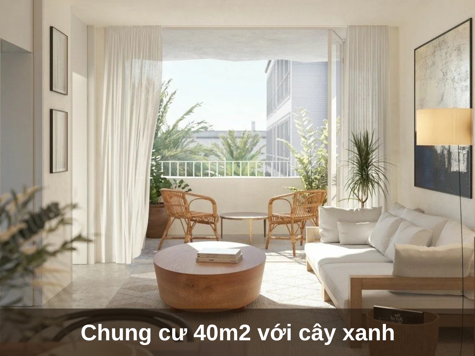 mau thiet ke nha chung cu nho 40m2 voi cay xanh
