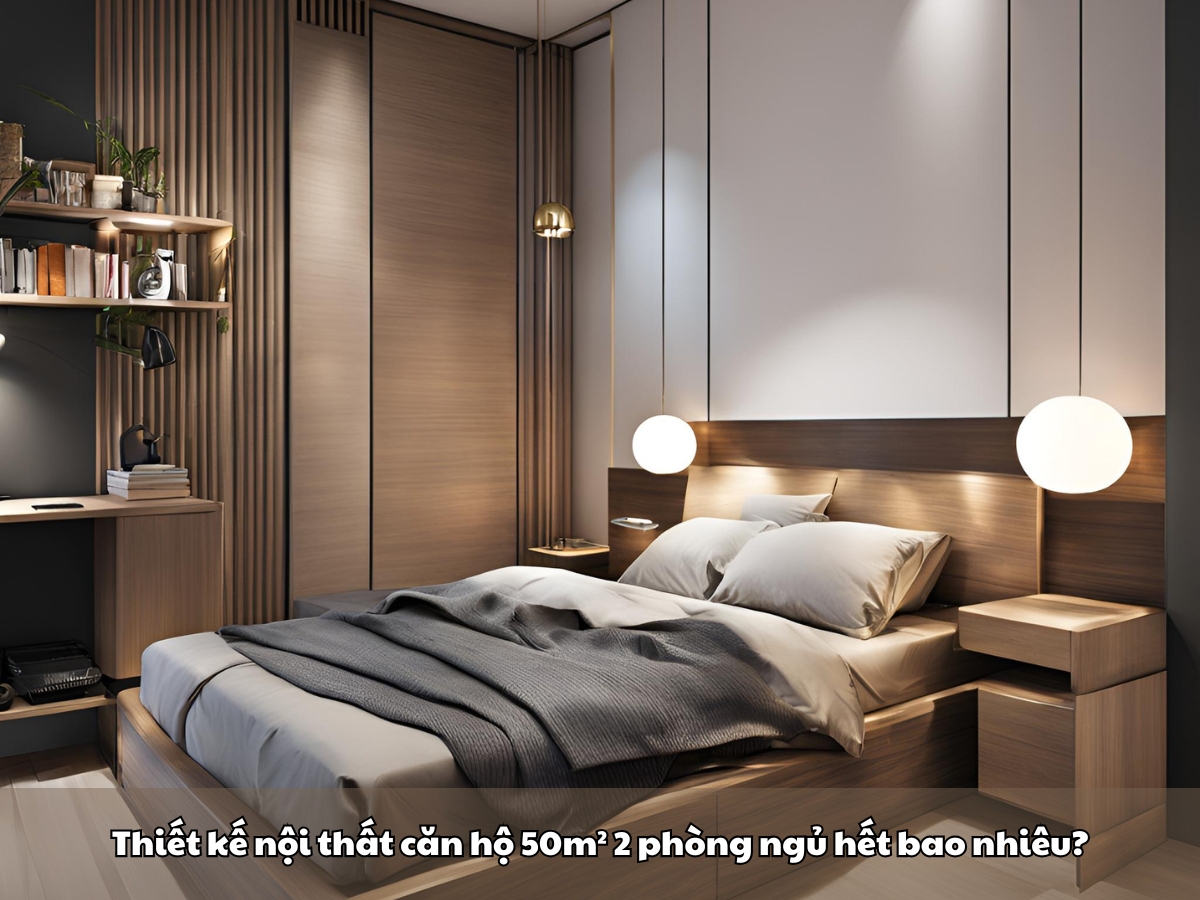 thiet ke noi that can ho 50m² 2 phong ngu het bao nhieu