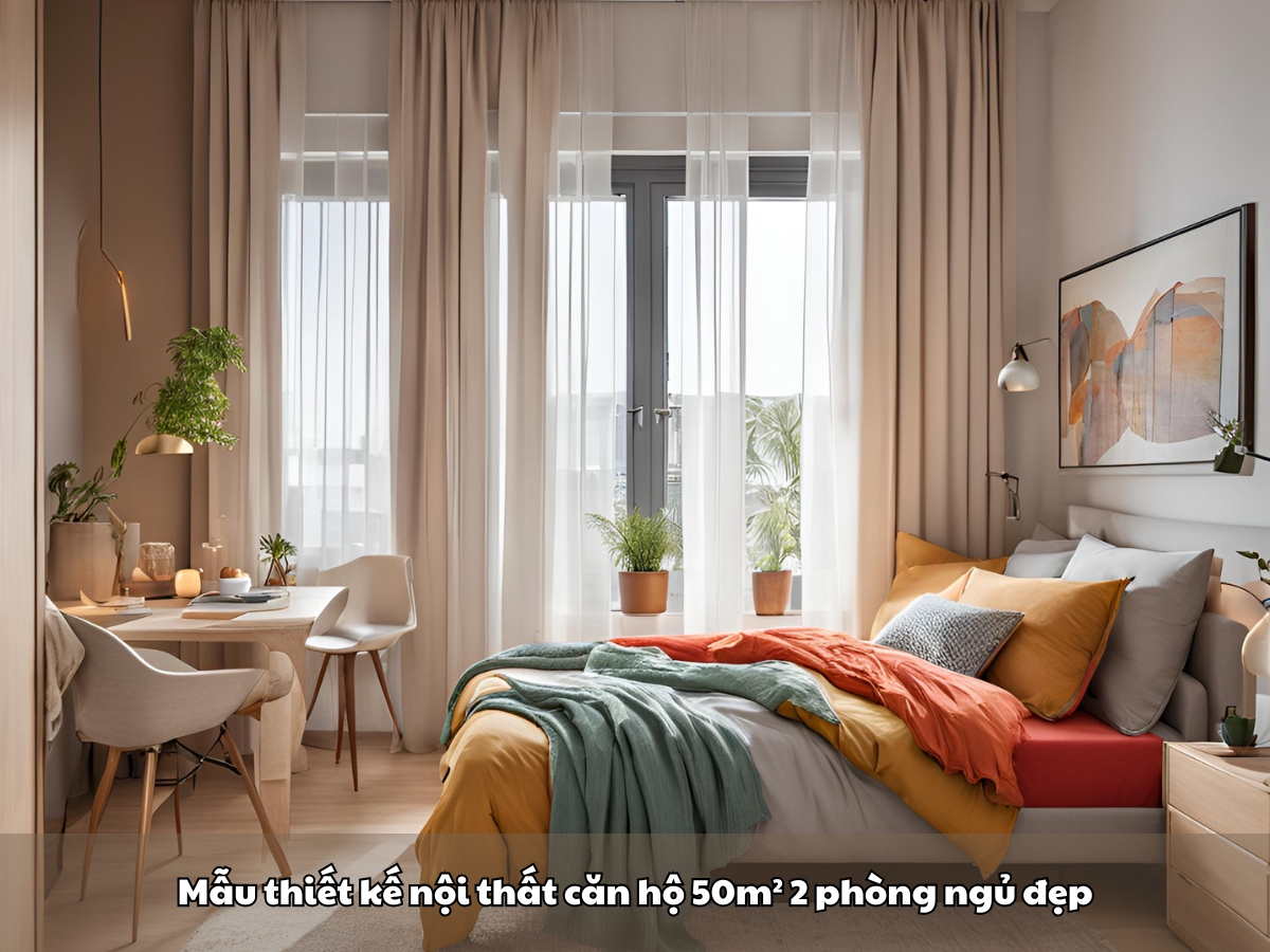 mau thiet ke noi that can ho 50m² 2 phong ngu dep va tien nghi
