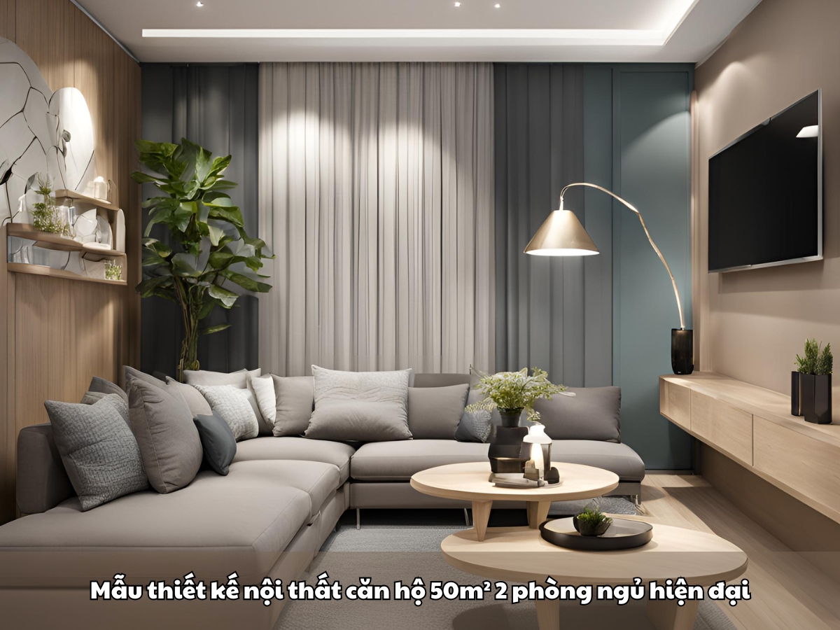 mau thiet ke noi that can ho 50m² 2 phong ngu an tuong