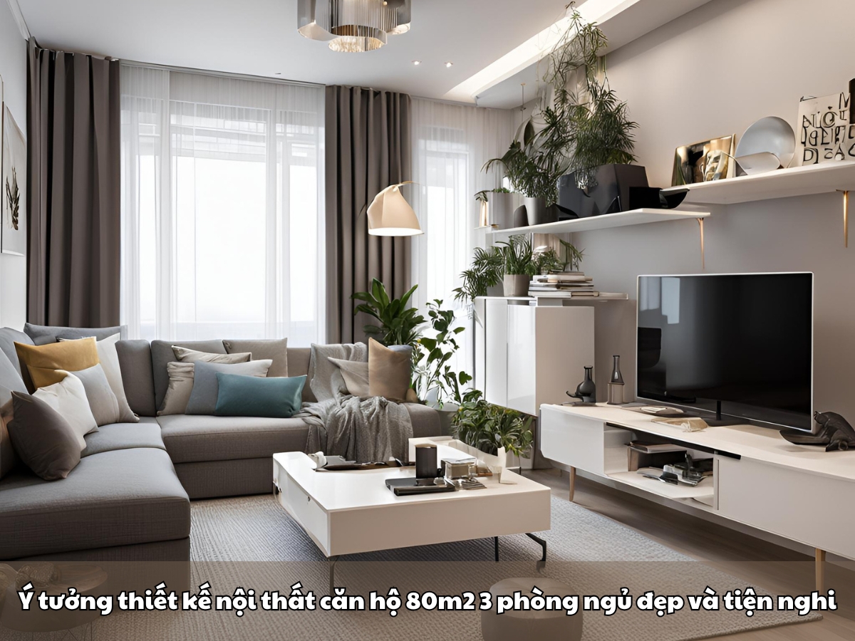 y tuong thiet ke noi that can ho 80m2 3 phong ngu dep va tien nghi