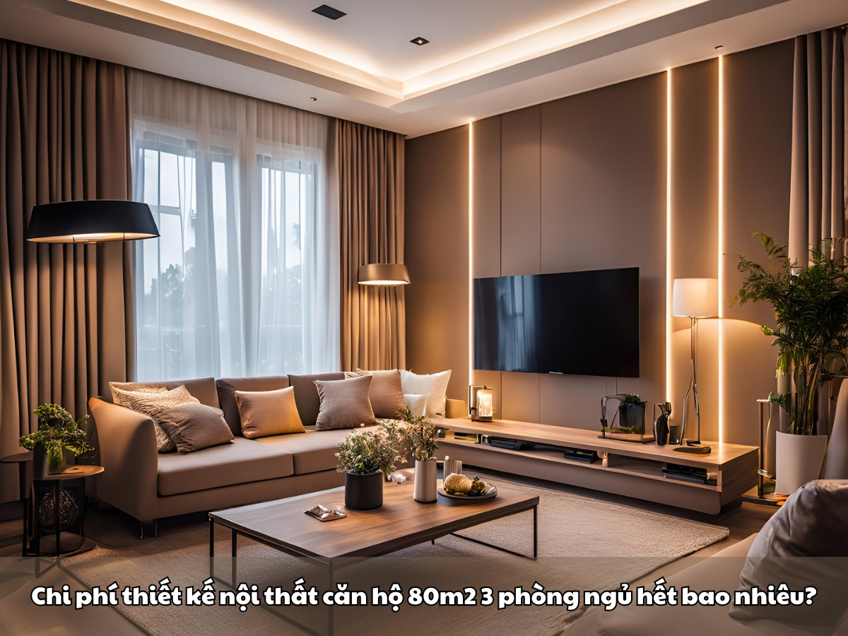 chi phi thiet ke noi that can ho 80m2 3 phong ngu het bao nhieu
