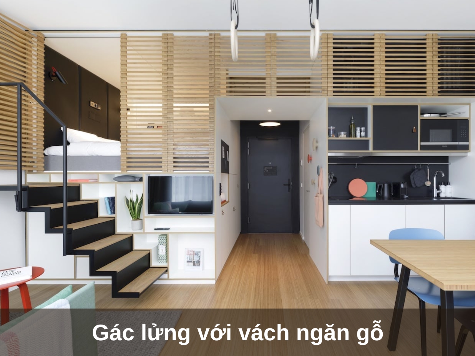 gac lung voi vach ngan go