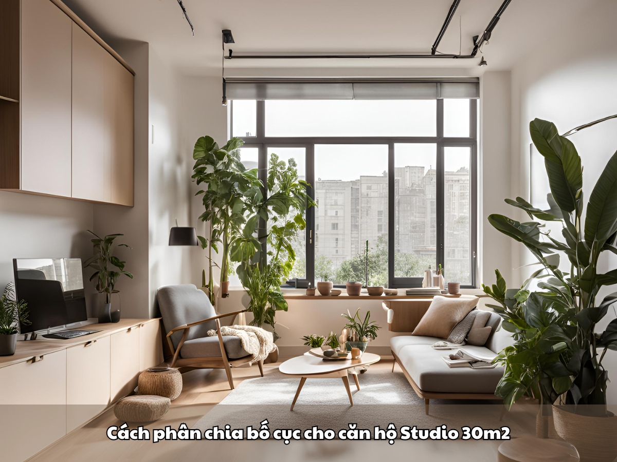 cach phan chia bo cuc cho can ho studio 30m2