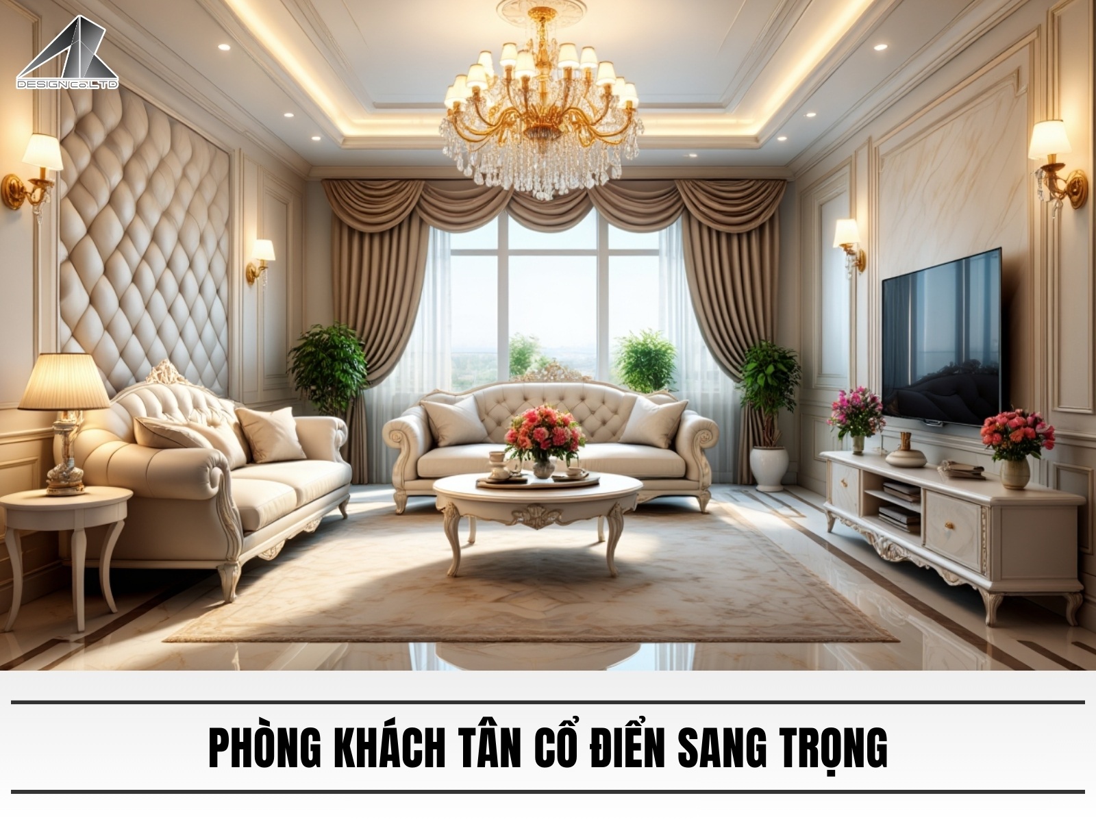 Phong khach tan co dien sang trong