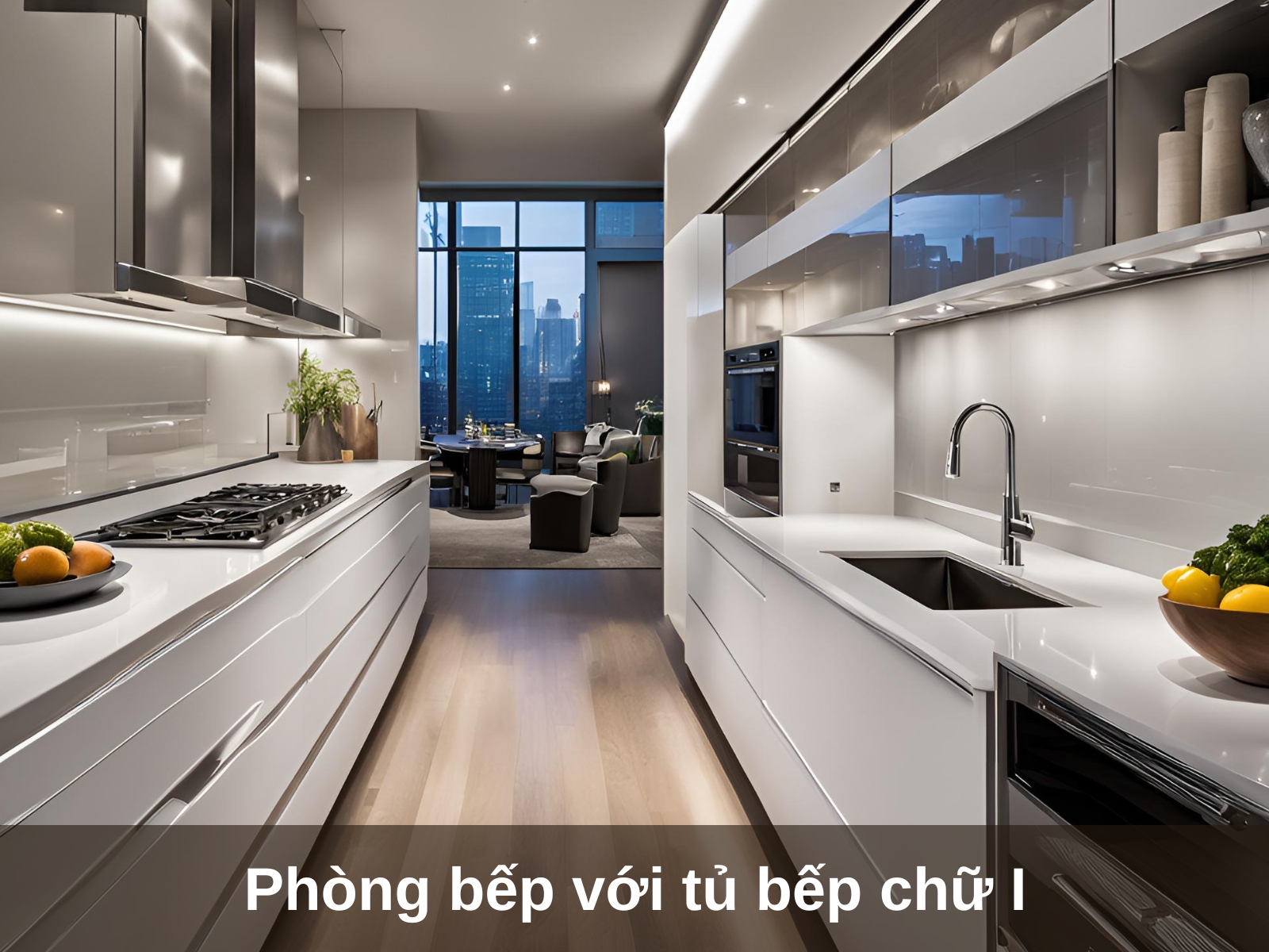Phong bep voi tu bep chu I