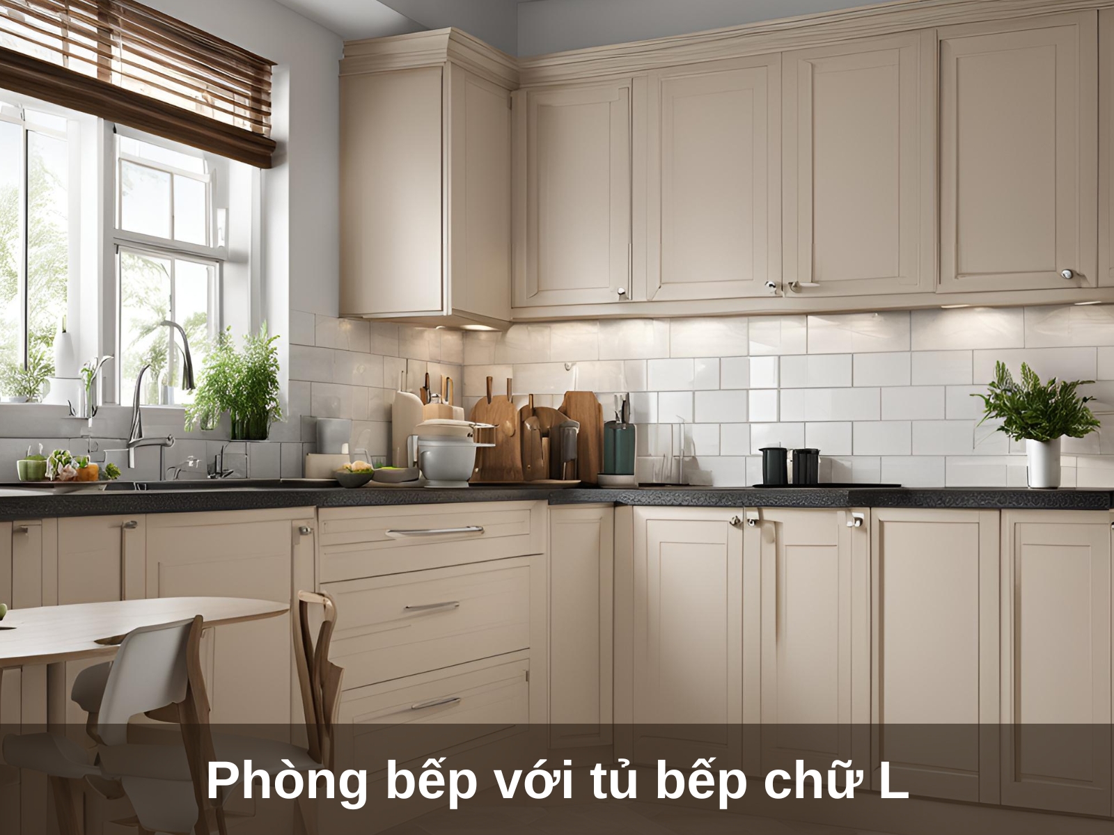 Phong bep voi tu bep chu L