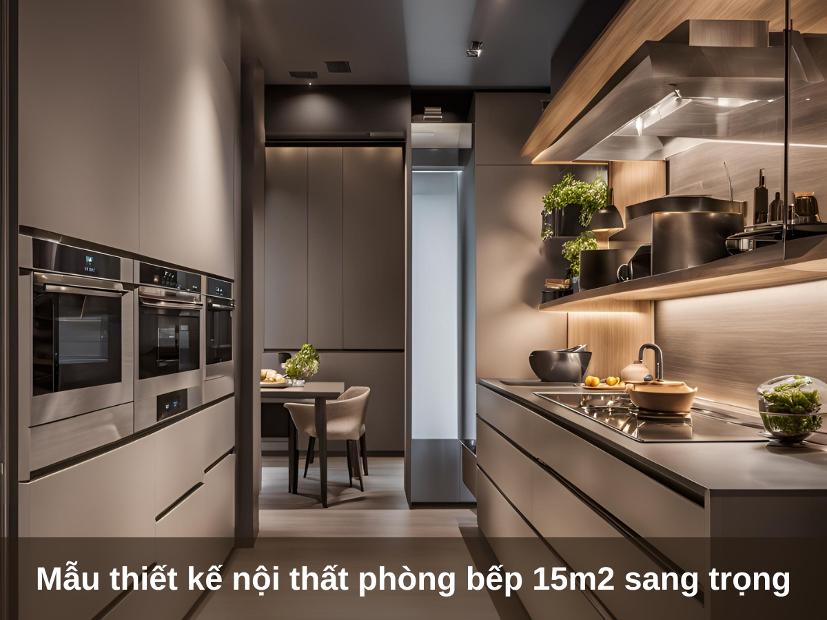 mau thiet ke phong bep 15m2 sang trong