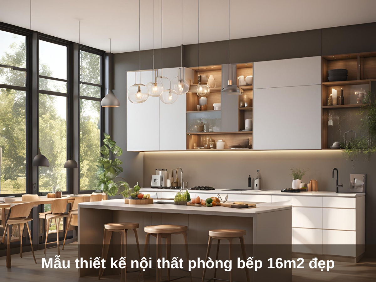 mau thiet ke noi that phong bep 16m2 don gian va dep mat