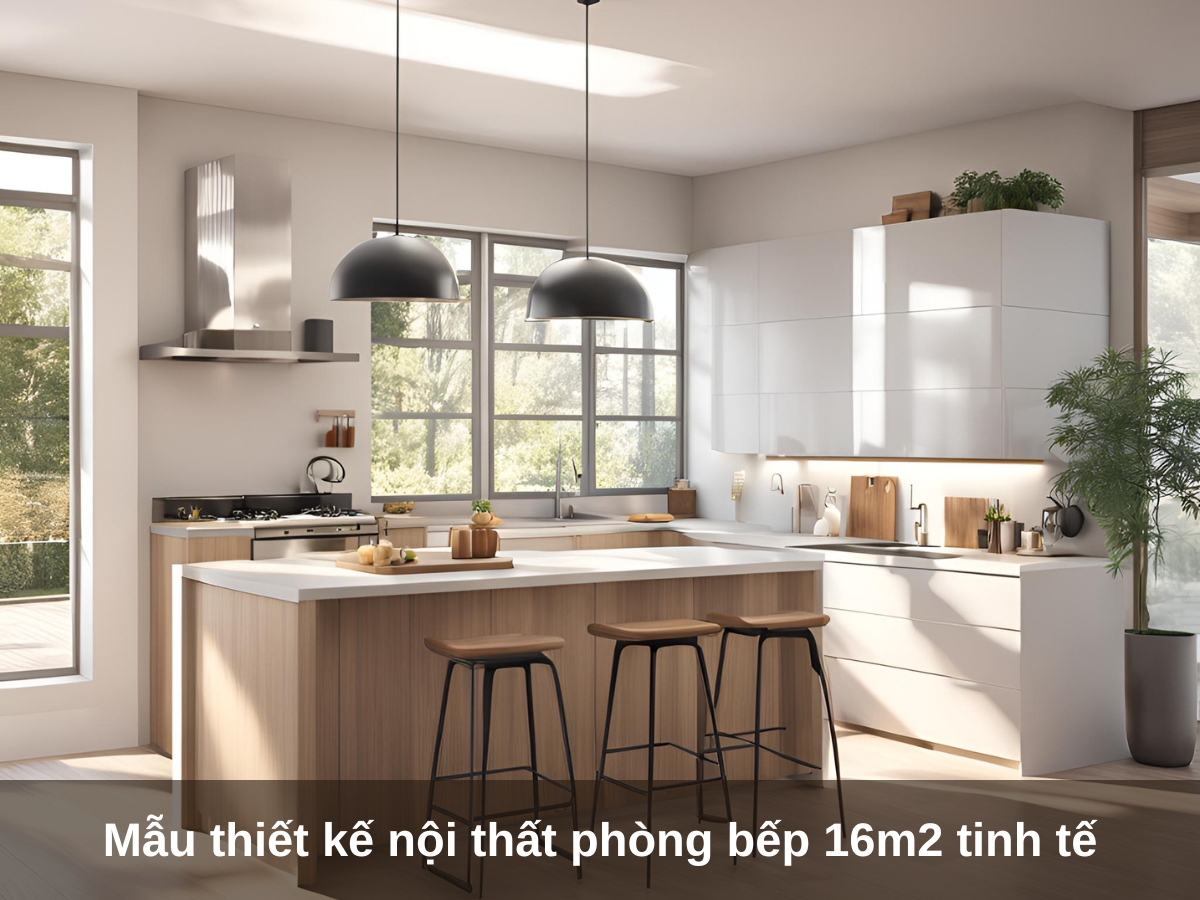 mau thiet ke noi that phong bep 16m2 don gian