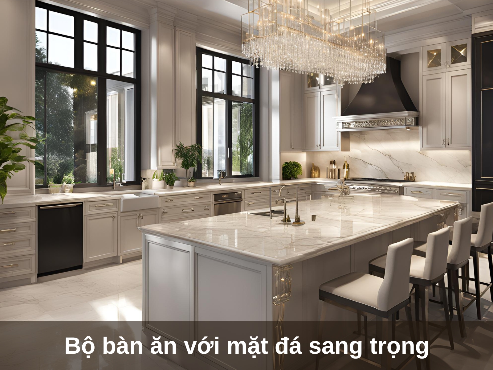 Thiet ke phong bep 20m2 phong cach sang trong