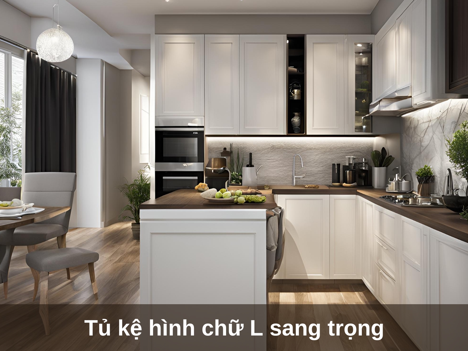 Thiet ke phong bep 20m2 phong cach sang trong