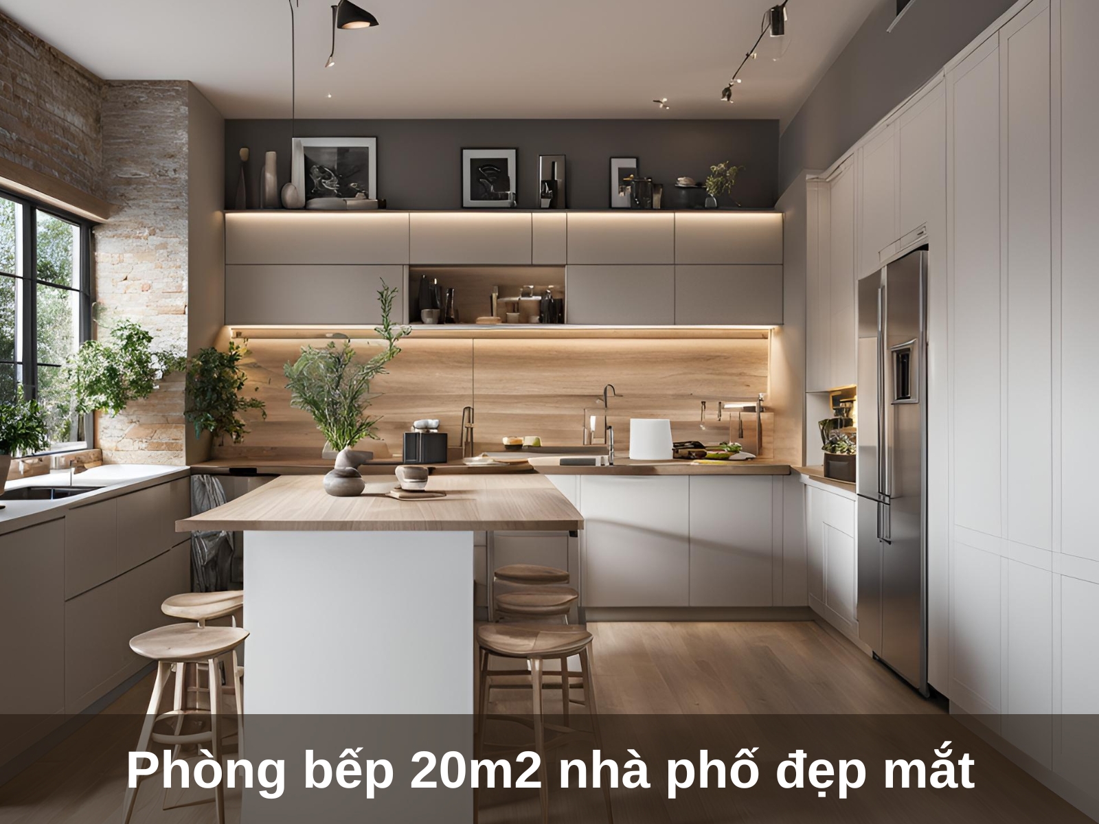 Thiet ke phong bep 20m2 phong cach sang trong