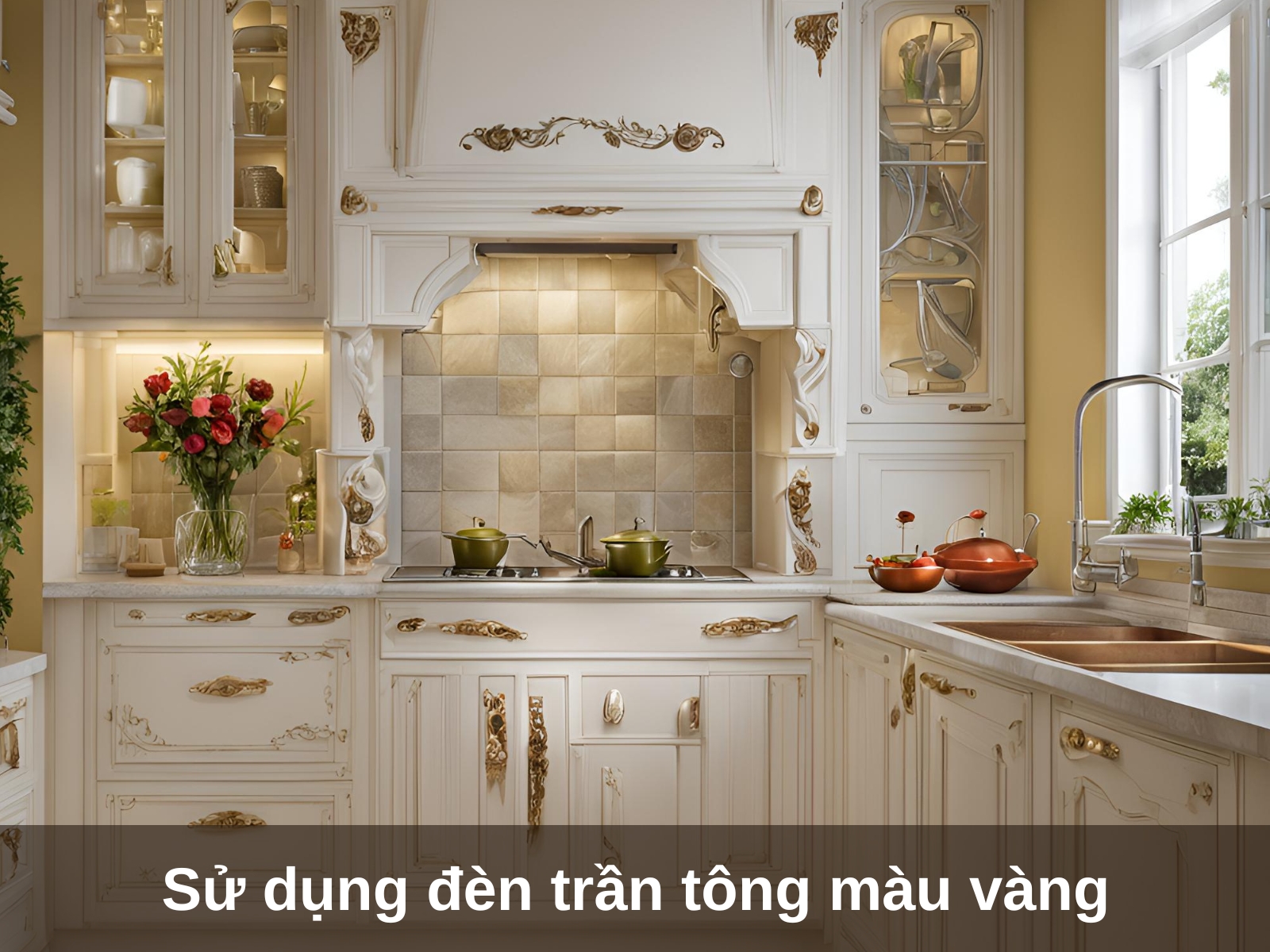 Thiet ke phong bep 20m2 phong cach co dien