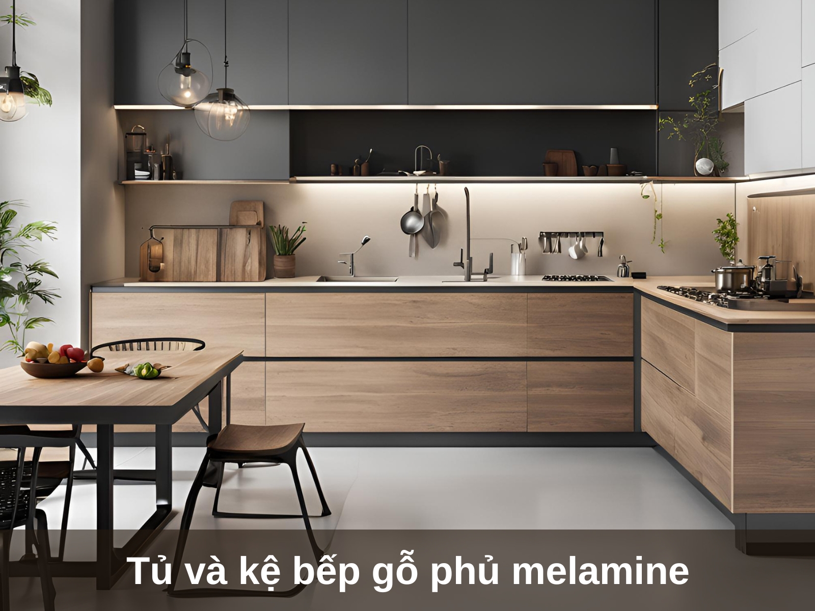 Thiet ke phong bep 20m2 phong cach toi gian