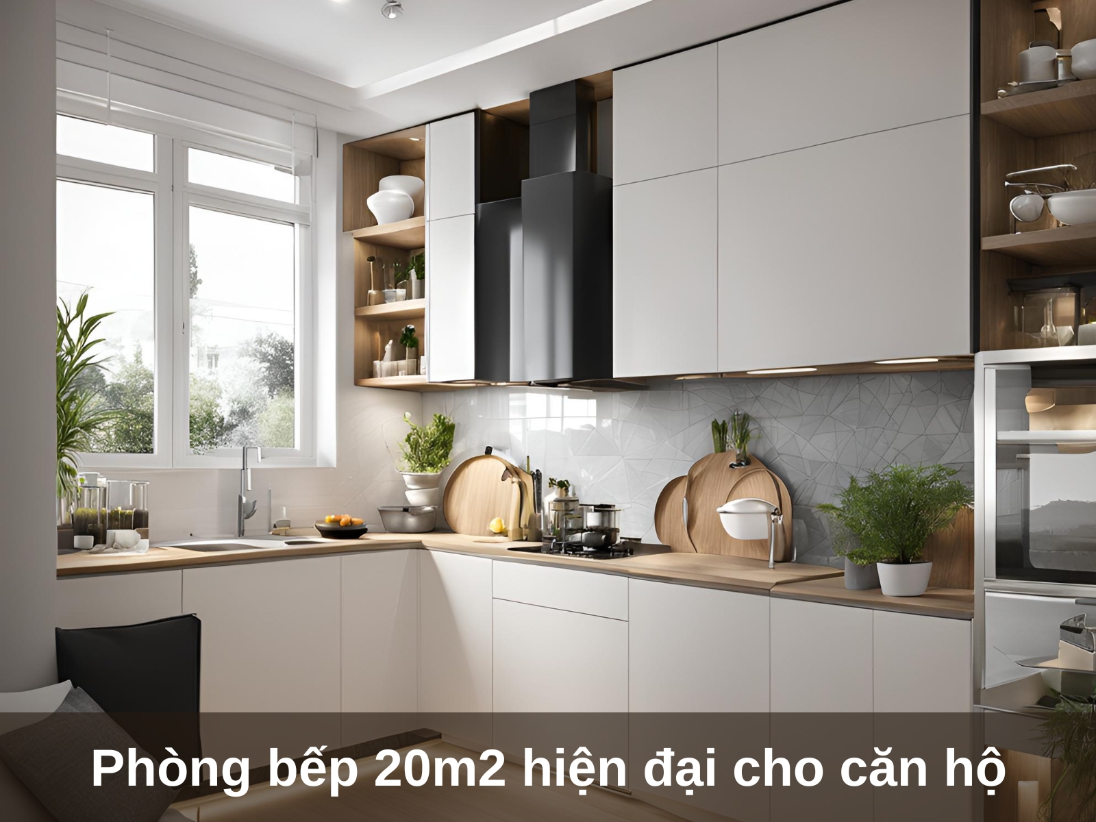 Thiet ke phong bep 20m2 phong cach hien dai