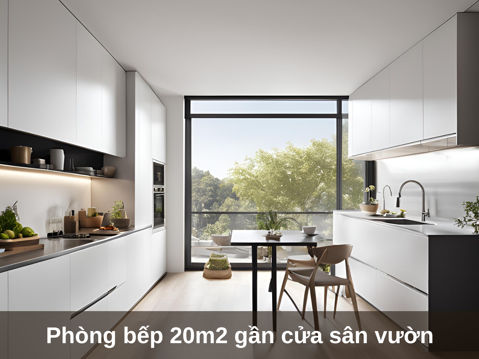 Thiet ke phong bep 20m2 phong cach hien dai