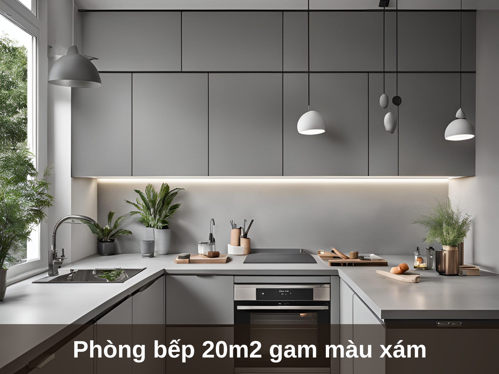 Thiet ke phong bep 20m2 phong cach hien dai