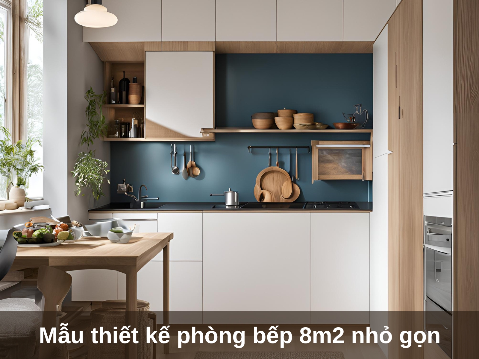 Mau thiet ke phong bep 8m2 nho gon ma van day du tien nghi