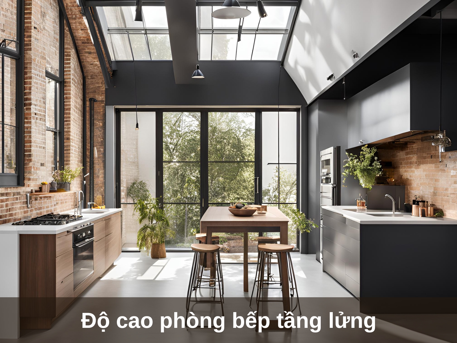 Nen thiet ke phong bep tang lung co do cao bao nhieu