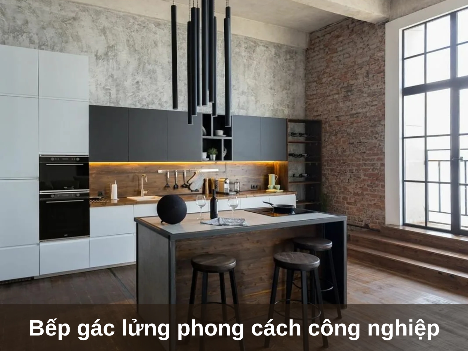 Nhung mau thiet ke noi that phong bep tren tang lung dep mat an tuong