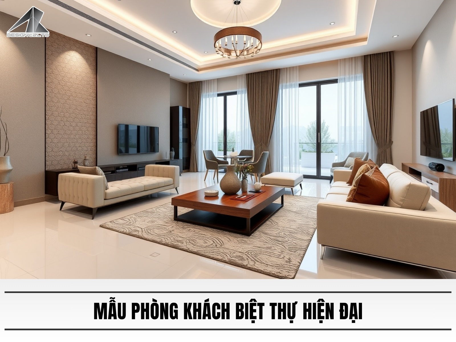 Mau thiet ke phong khach biet thu hien dai