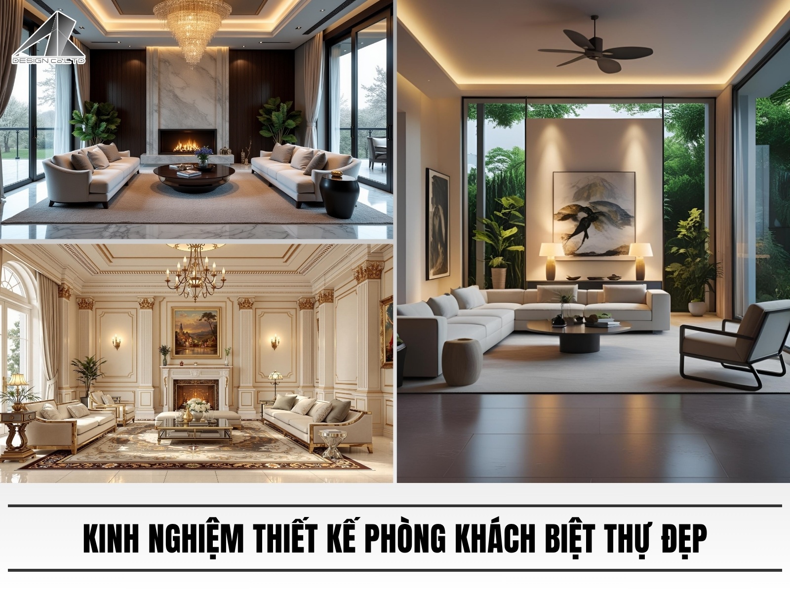 Kinh nghiem thiet ke phong khach cho biet thu dep