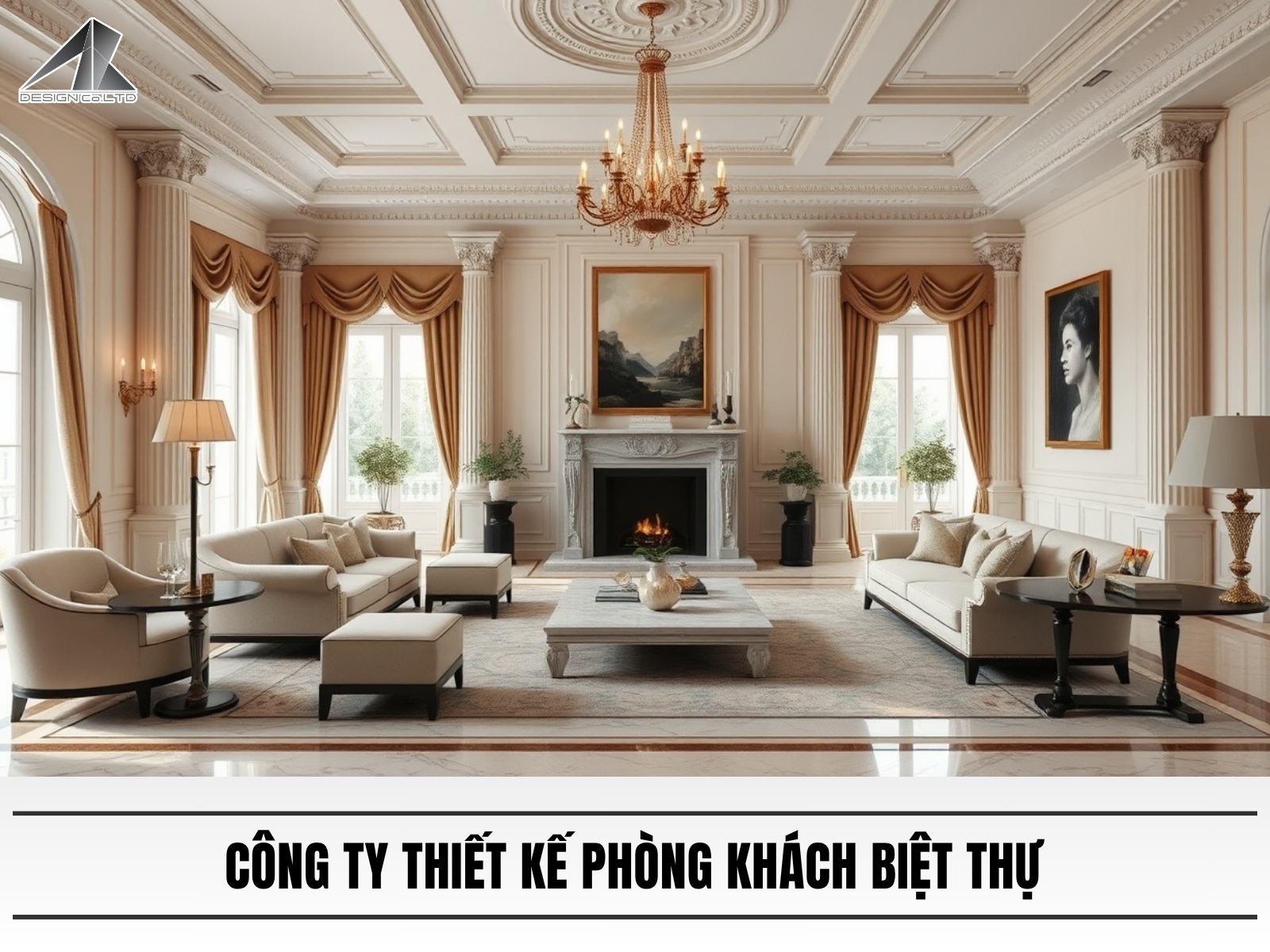 Chuyen thiet ke noi that phong khach biet thu​ dep an tuong