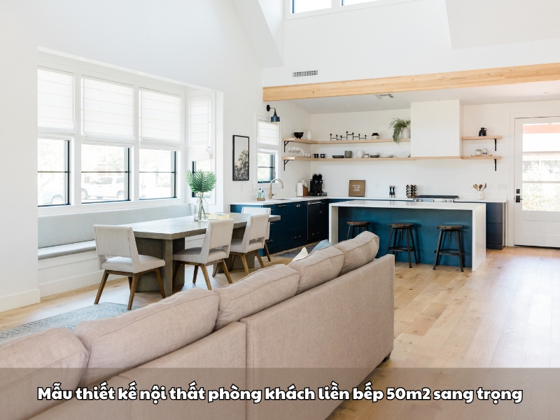 mau thiet ke noi that phong khach lien bep 50m2 tien nghi