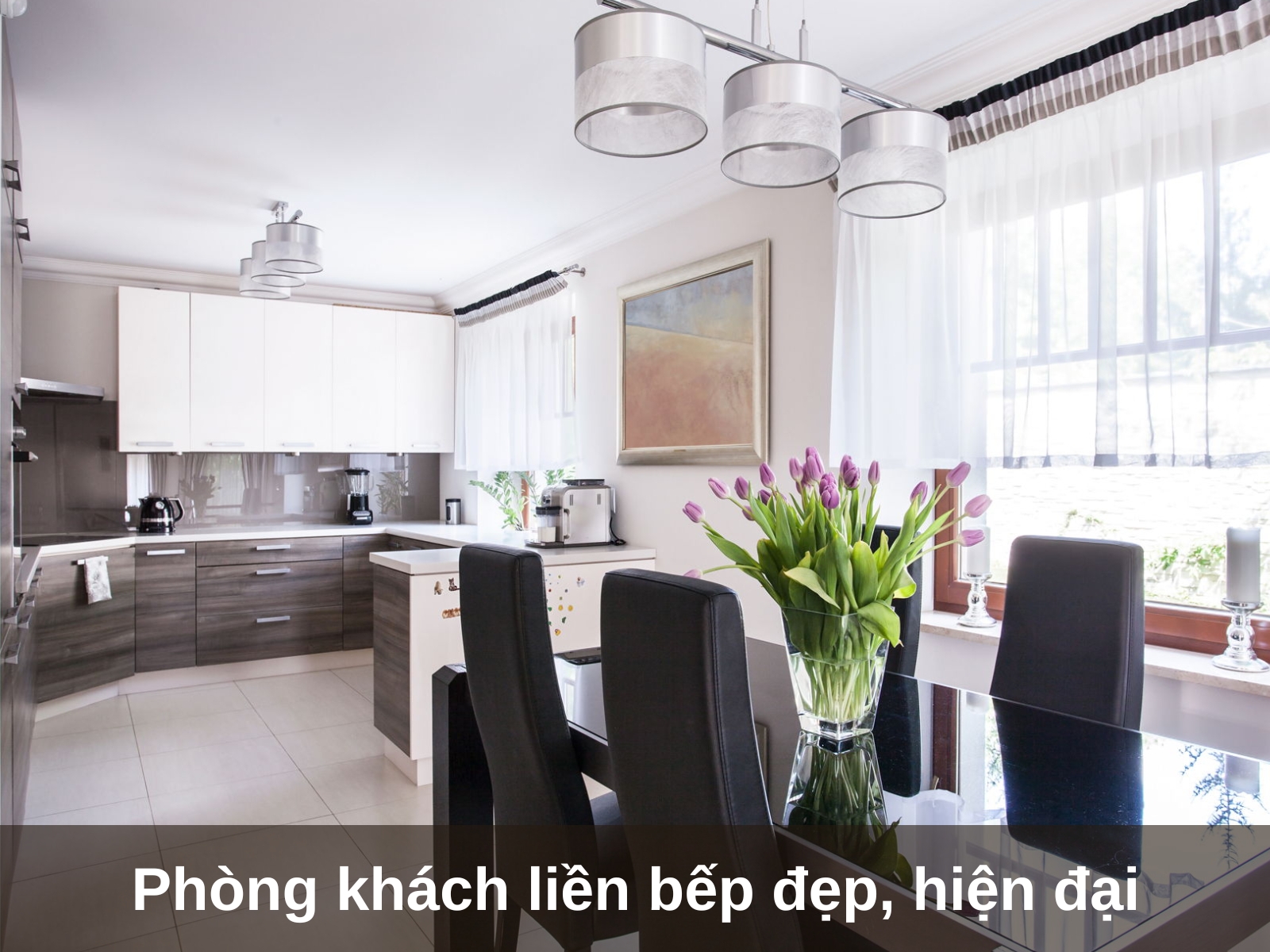 10 mau phong khach lien bep nha ong hien dai sang trong tien nghi
