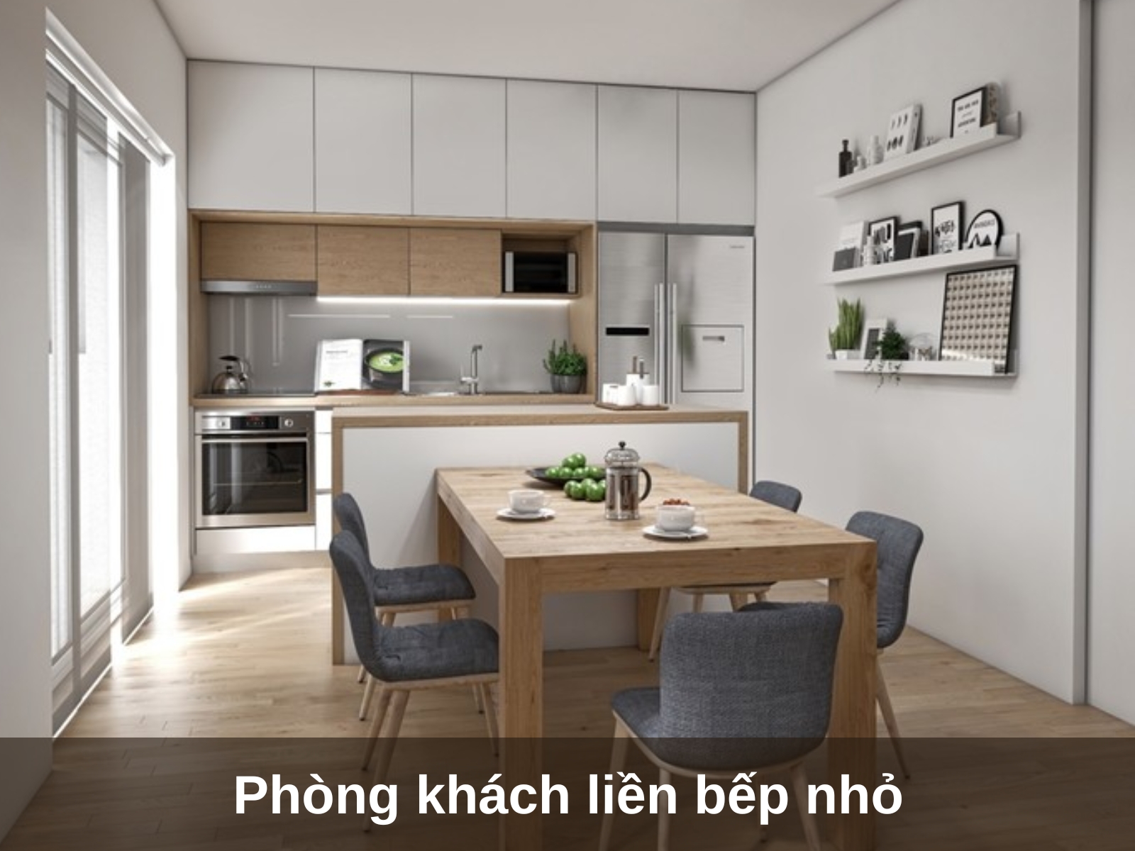 10 mau phong khach lien bep nha ong hien dai sang trong tien nghi