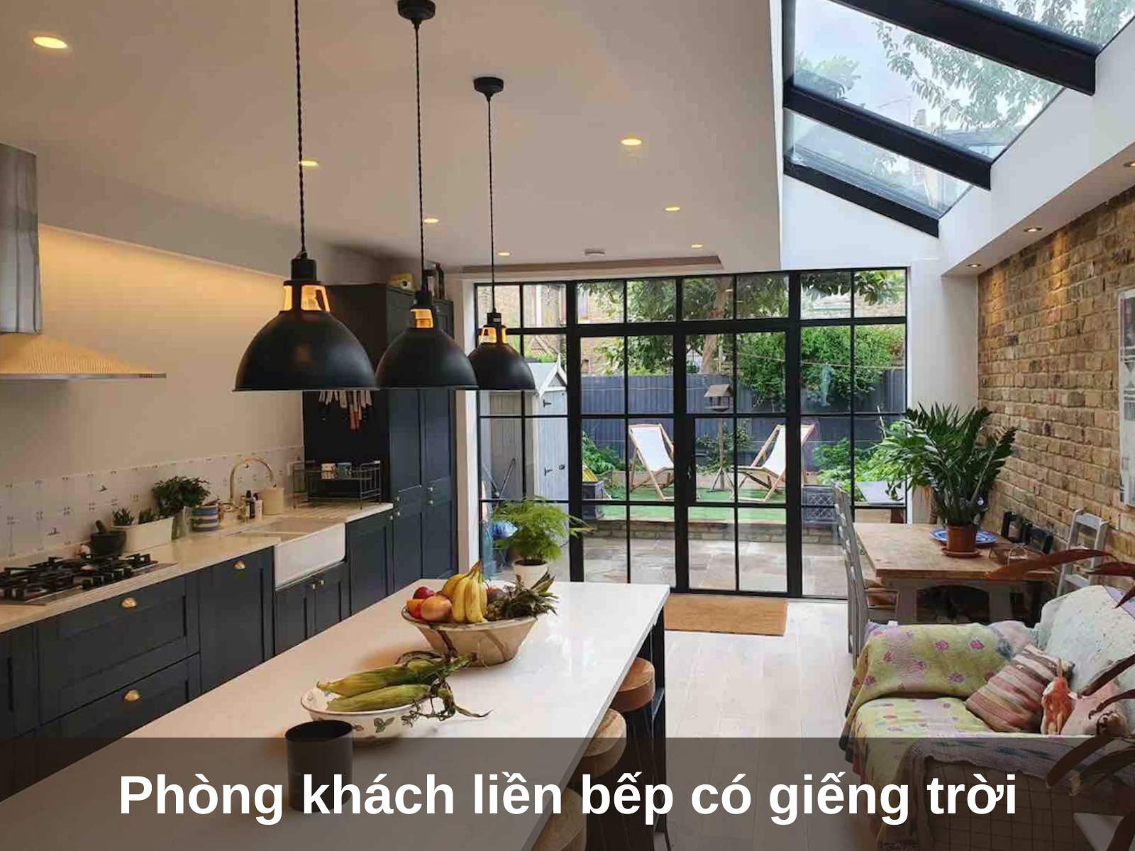 10 mau phong khach lien bep nha ong hien dai sang trong tien nghi